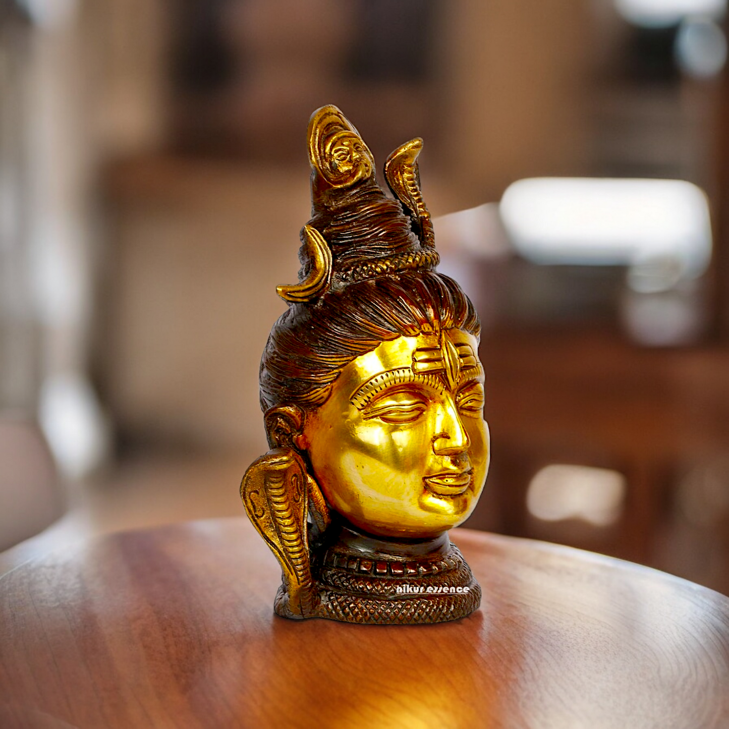 Lord Shiva Face Head Brass idol - 6.5 inches Nikuressence