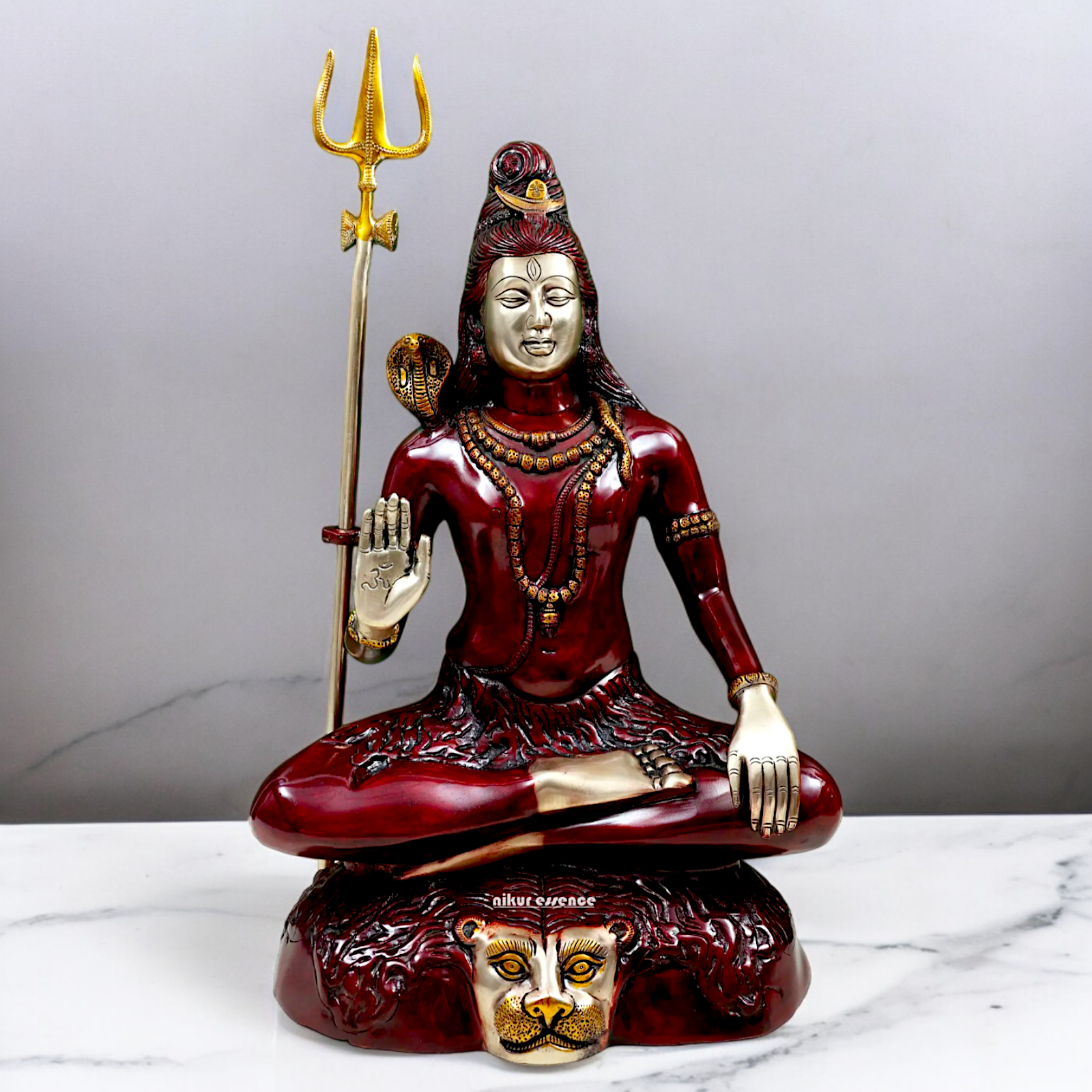 Large Shiva Yoga Sitting Brass idol - 22 inch Nikuressence