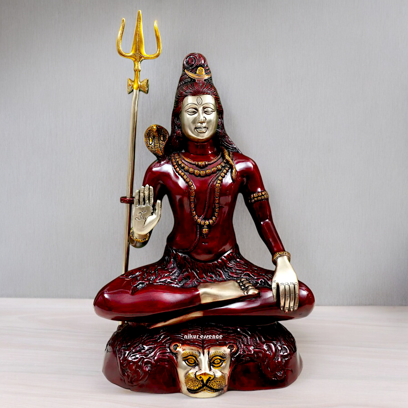 Large Shiva Yoga Sitting Brass idol - 22 inch Nikuressence