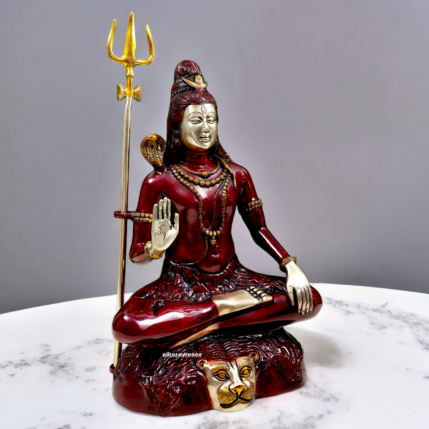 Large Shiva Yoga Sitting Brass idol - 22 inch Nikuressence