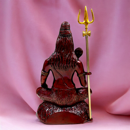 Large Shiva Yoga Sitting Brass idol - 22 inch Nikuressence