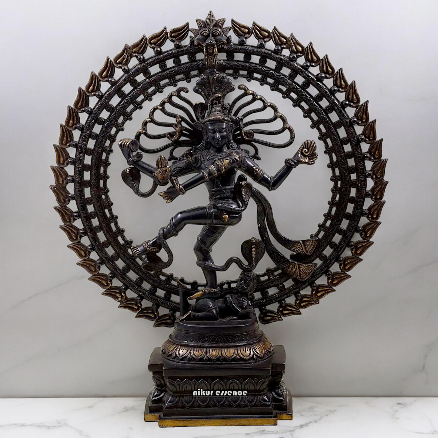 Large Nataraja meditation Shiva Dance Brass idol - 28 inch Nikuressence
