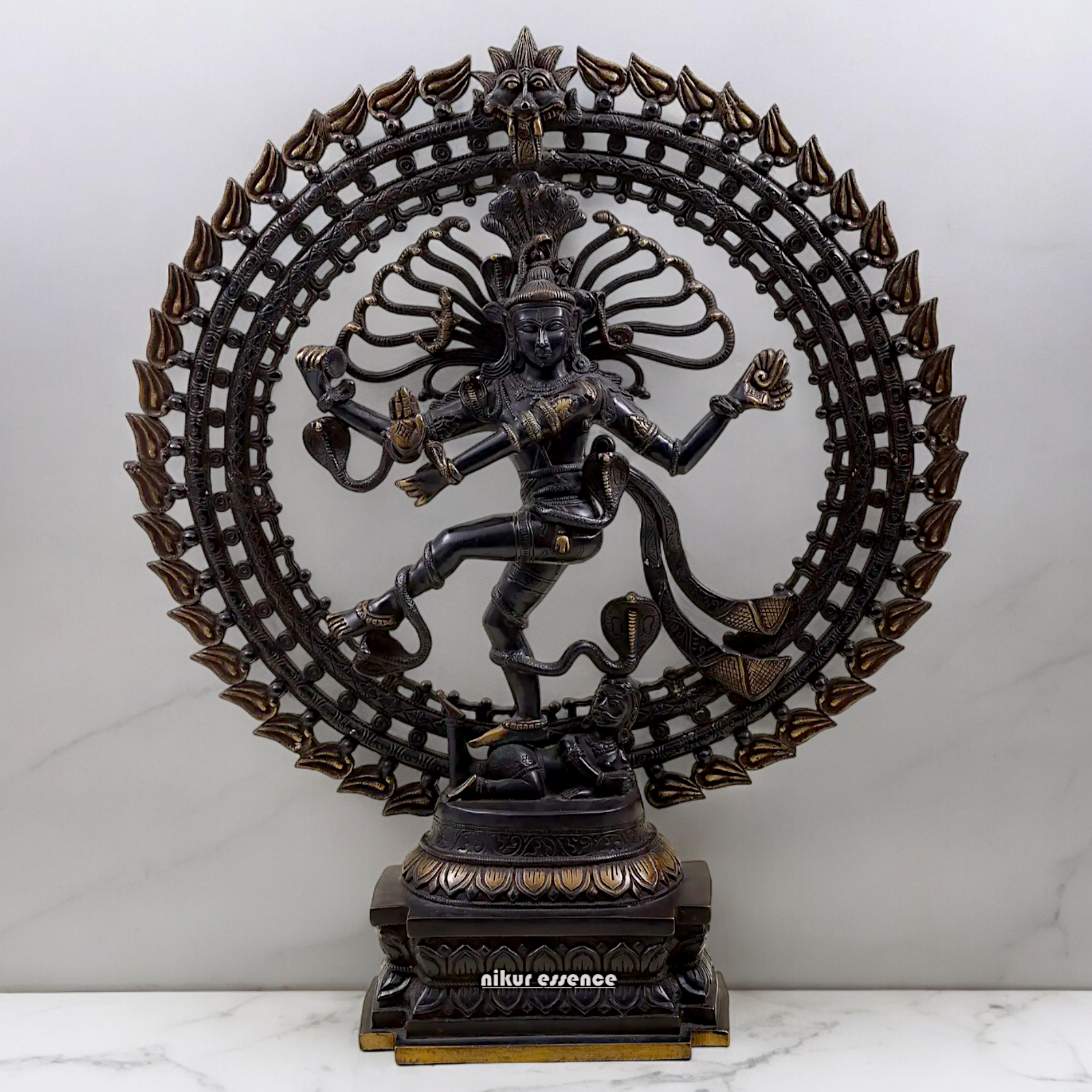 Large Nataraja meditation Shiva Dance Brass idol - 28 inch Nikuressence