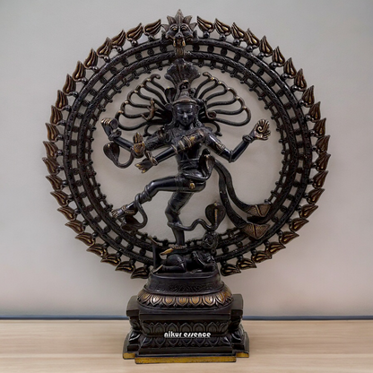 Large Nataraja meditation Shiva Dance Brass idol - 28 inch Nikuressence