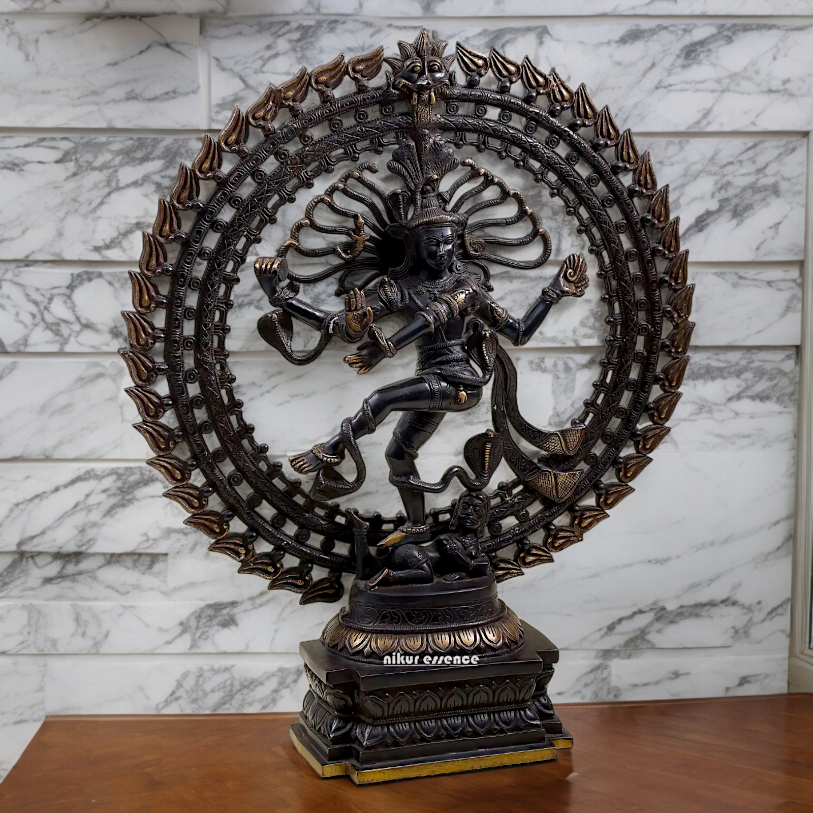 Large Nataraja meditation Shiva Dance Brass idol - 28 inch Nikuressence