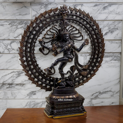 Large Nataraja meditation Shiva Dance Brass idol - 28 inch Nikuressence