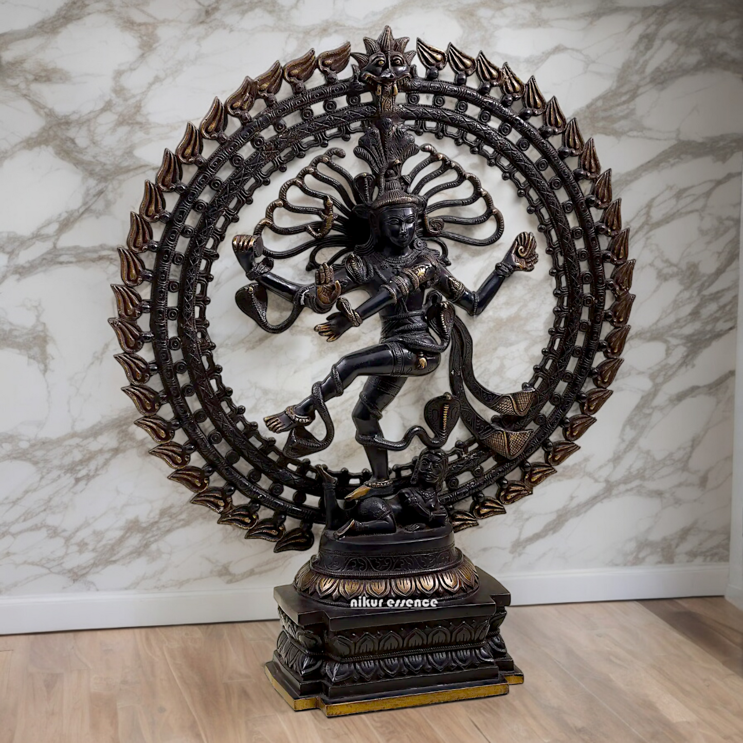 Large Nataraja meditation Shiva Dance Brass idol - 28 inch Nikuressence