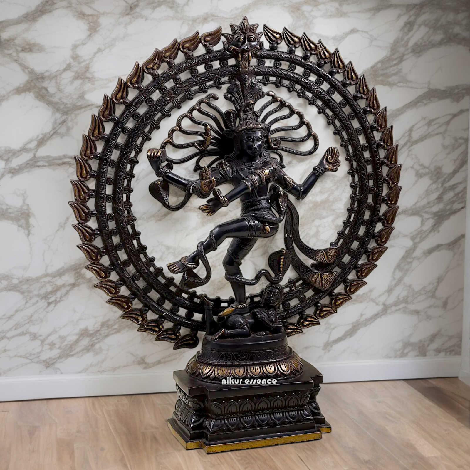 Large Nataraja meditation Shiva Dance Brass idol - 28 inch Nikuressence