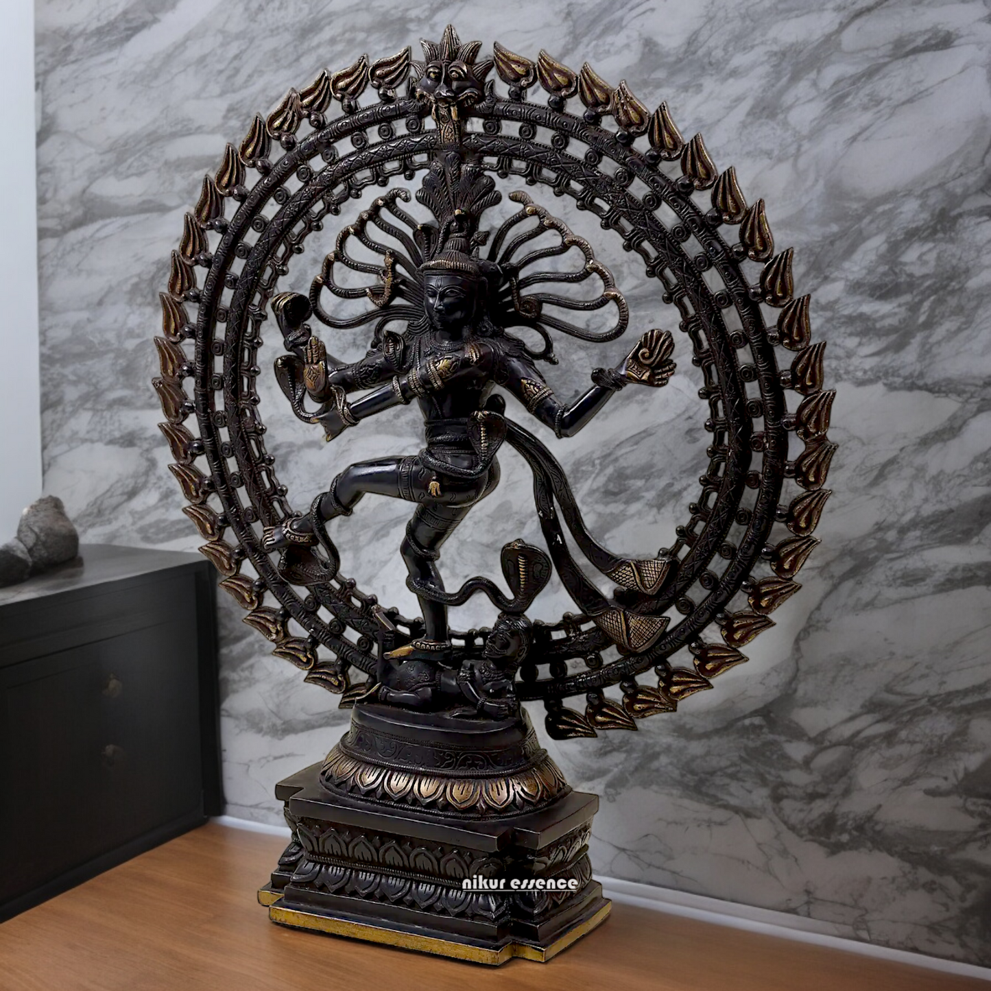 Large Nataraja meditation Shiva Dance Brass idol - 28 inch Nikuressence
