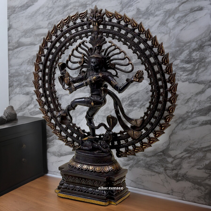 Large Nataraja meditation Shiva Dance Brass idol - 28 inch Nikuressence