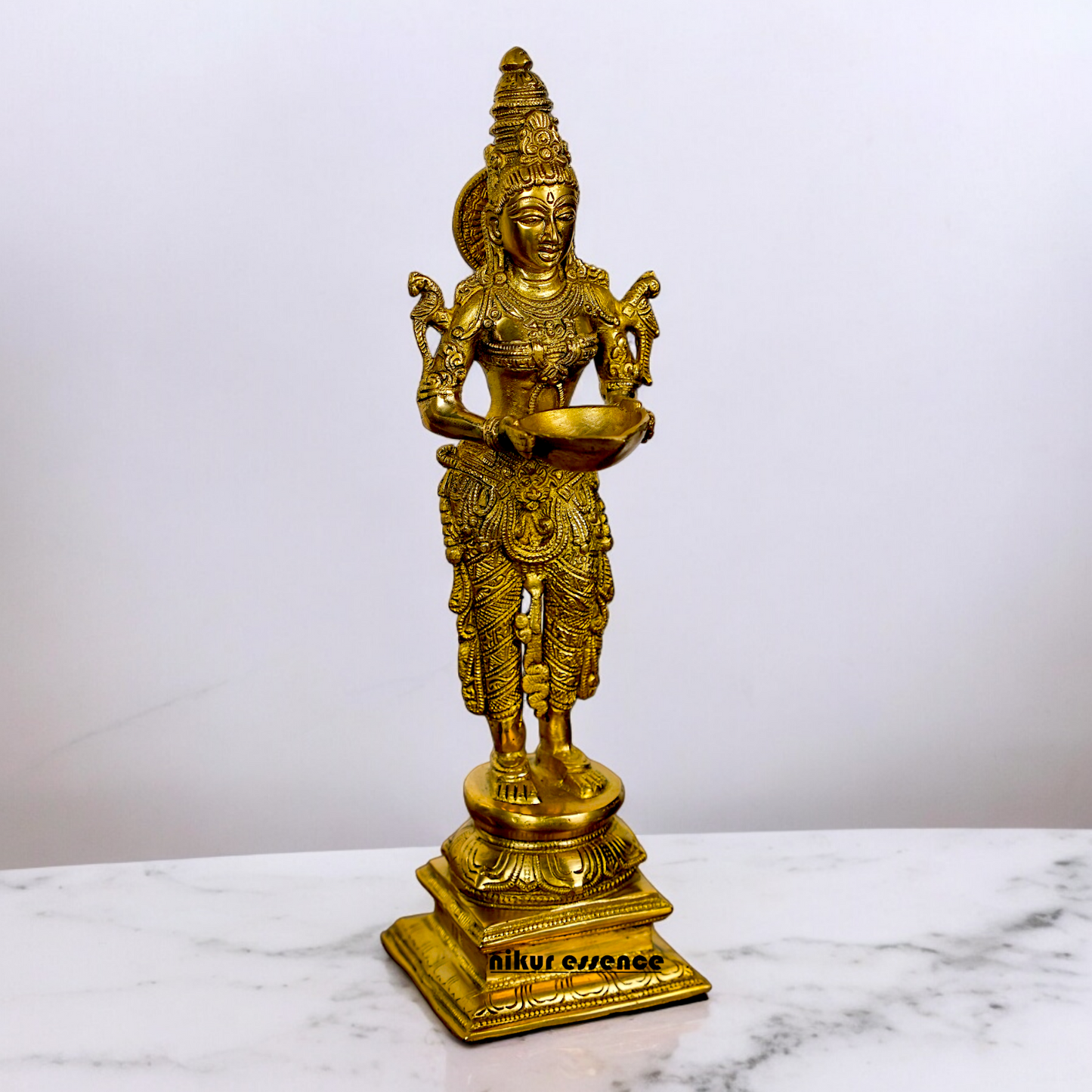 Buy Pair Deep Lakshmi Solid Brass - 15 inch Nikuressence