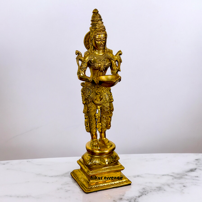 Buy Pair Deep Lakshmi Solid Brass - 15 inch Nikuressence