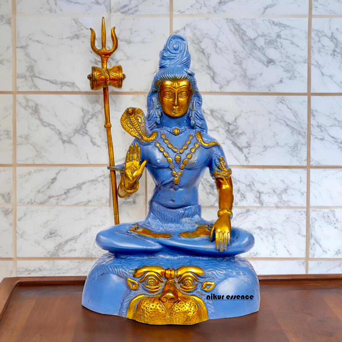 Shop Shiva with Blessing Brass blue idol - 13 inches Nikuressence