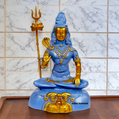 Shop Shiva with Blessing Brass blue idol - 13 inches Nikuressence