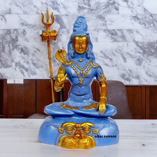 Shop Shiva with Blessing Brass blue idol - 13 inches Nikuressence