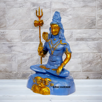 Shop Shiva with Blessing Brass blue idol - 13 inches Nikuressence