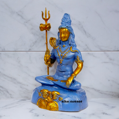 Shop Shiva with Blessing Brass blue idol - 13 inches Nikuressence