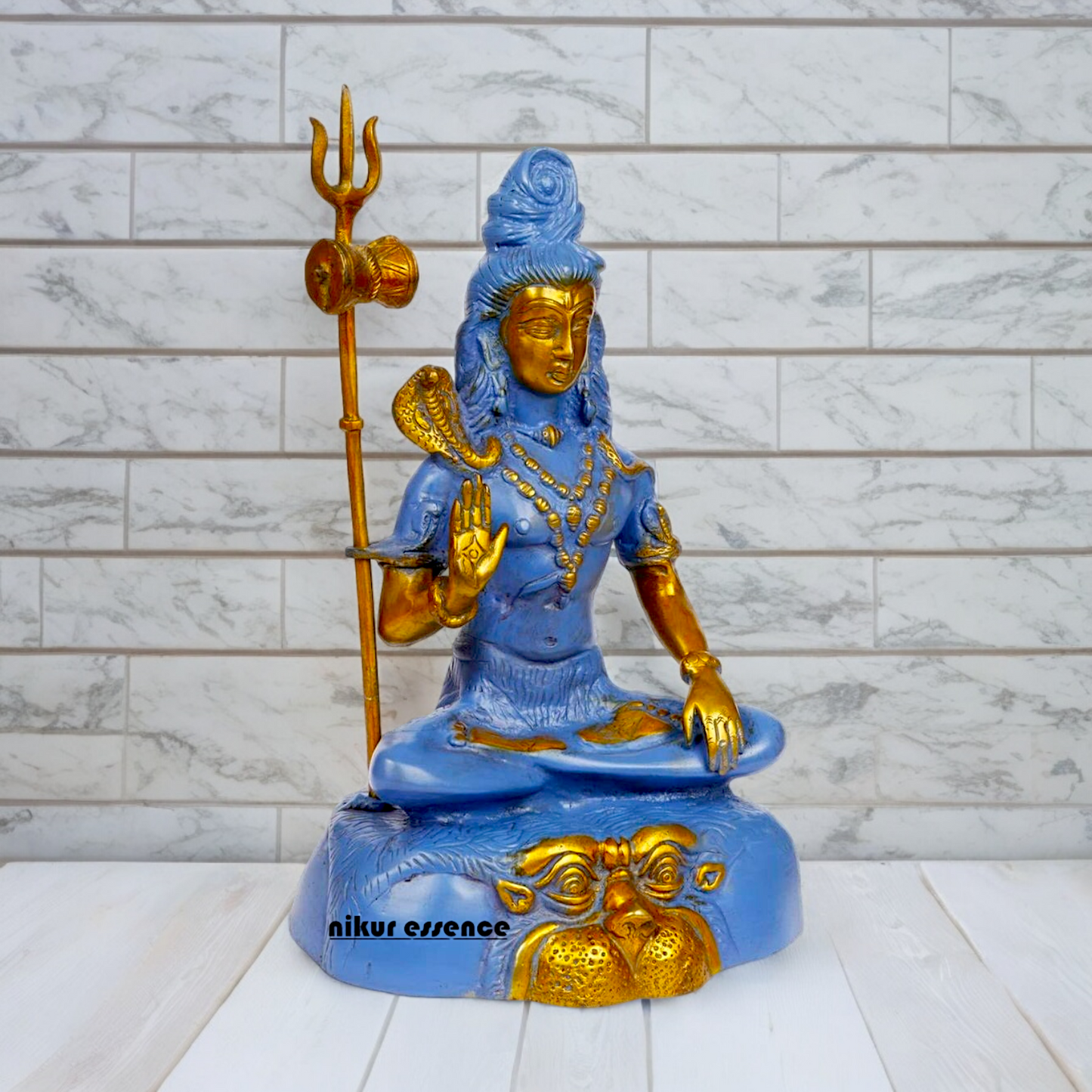 Shop Shiva with Blessing Brass blue idol - 13 inches Nikuressence