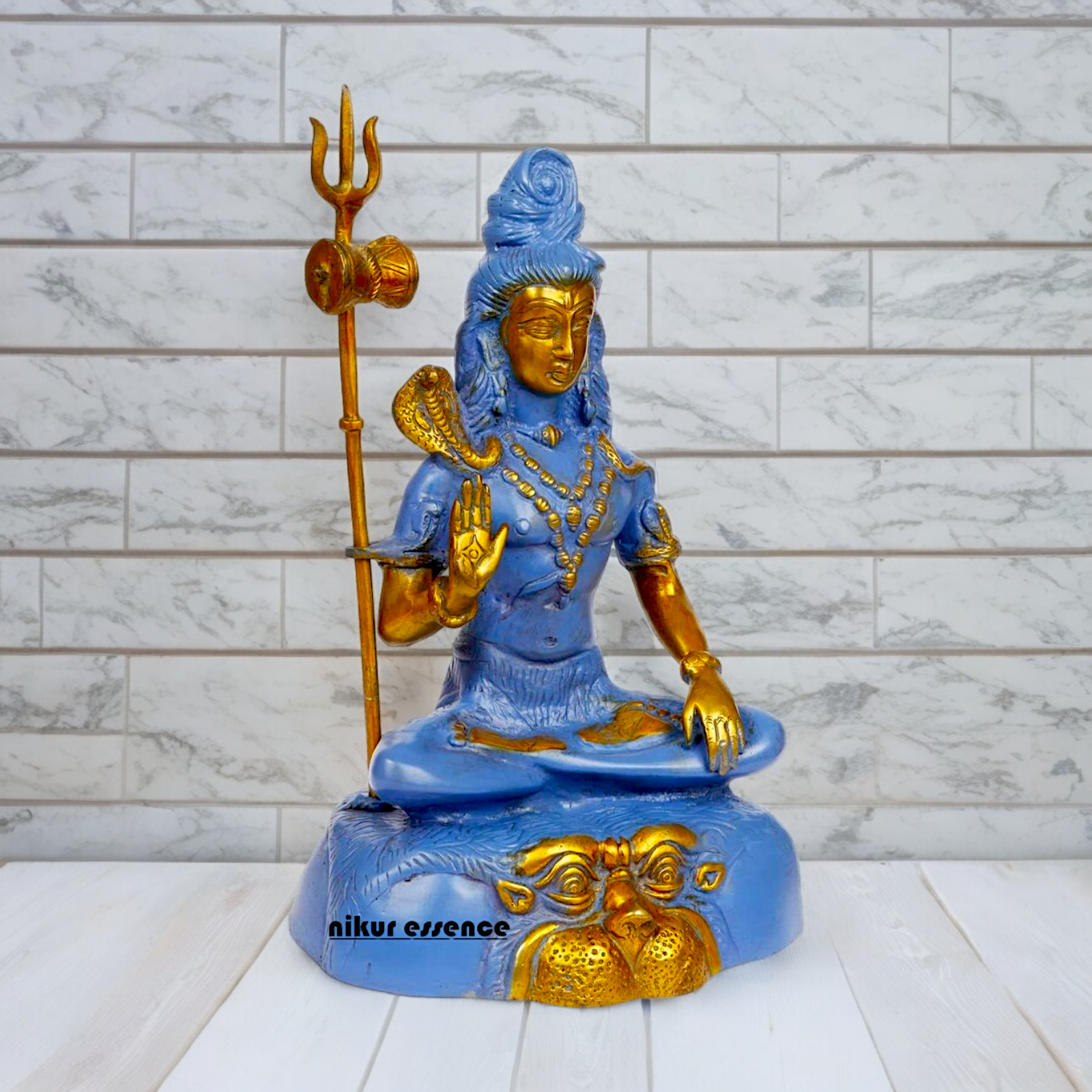Shop Shiva with Blessing Brass blue idol - 13 inches Nikuressence
