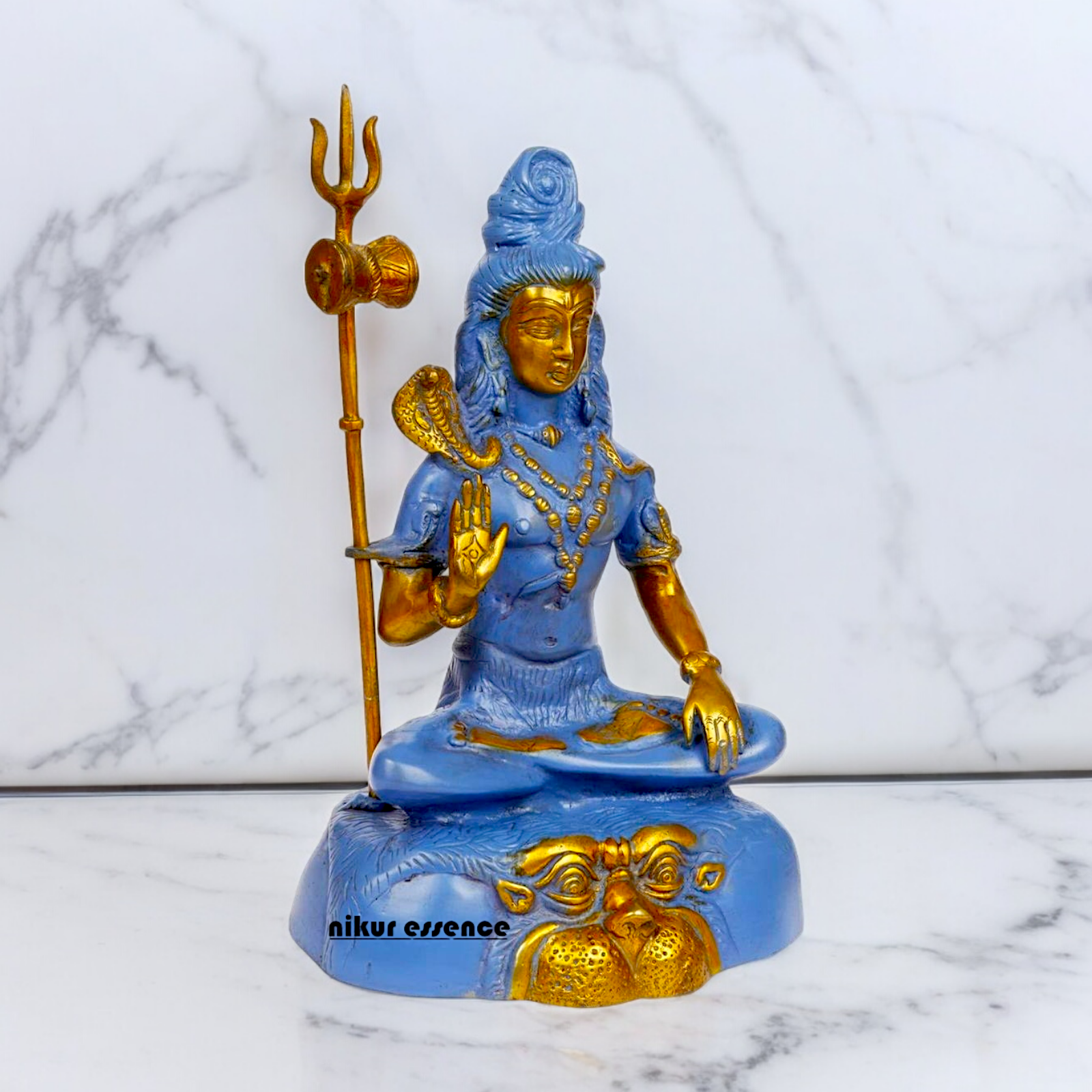 Shop Shiva with Blessing Brass blue idol - 13 inches Nikuressence
