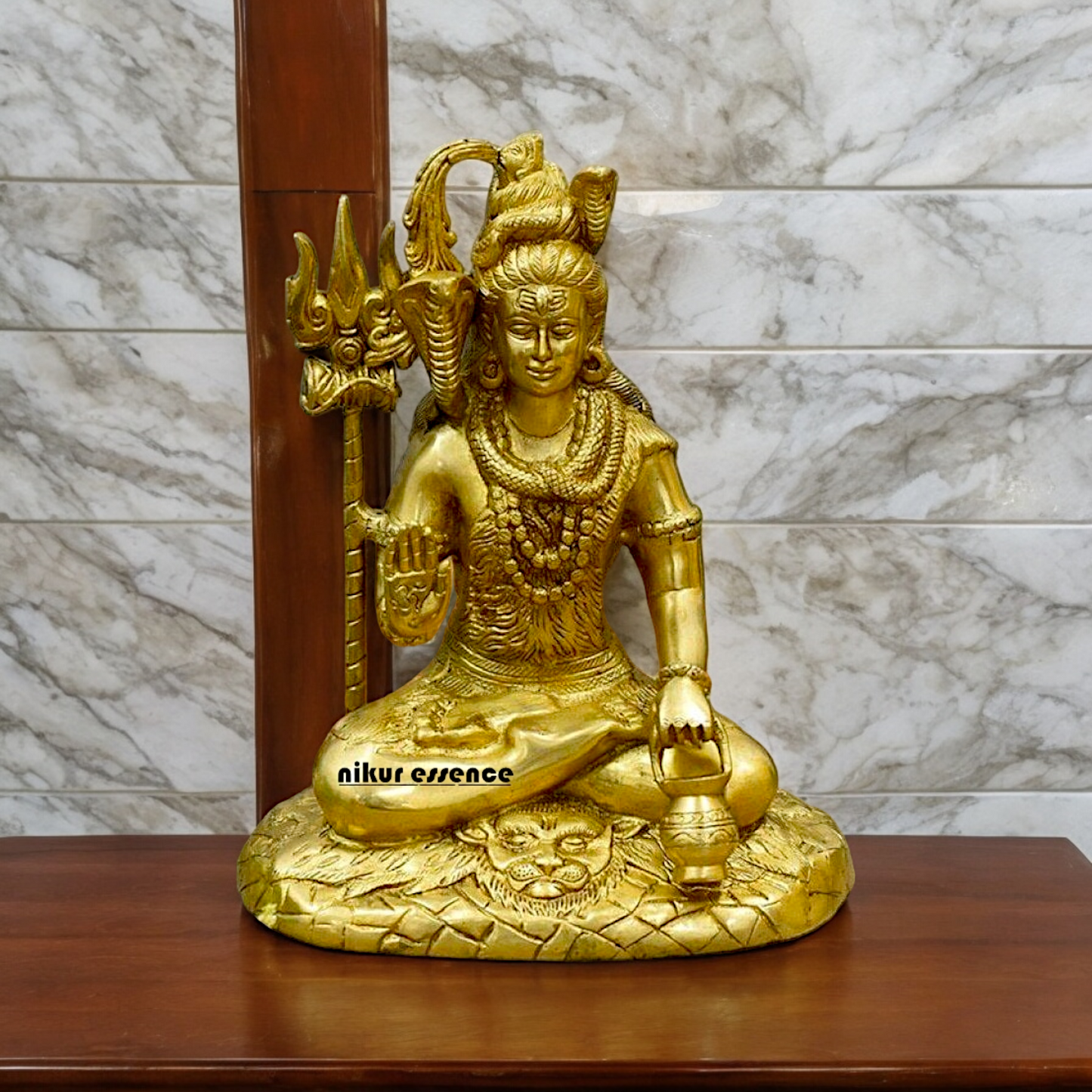 Solid Brass Shiva Blessing statue - 11 inches Nikuressence