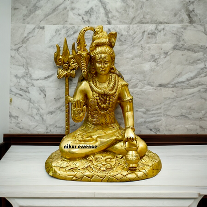 Solid Brass Shiva Blessing statue - 11 inches Nikuressence
