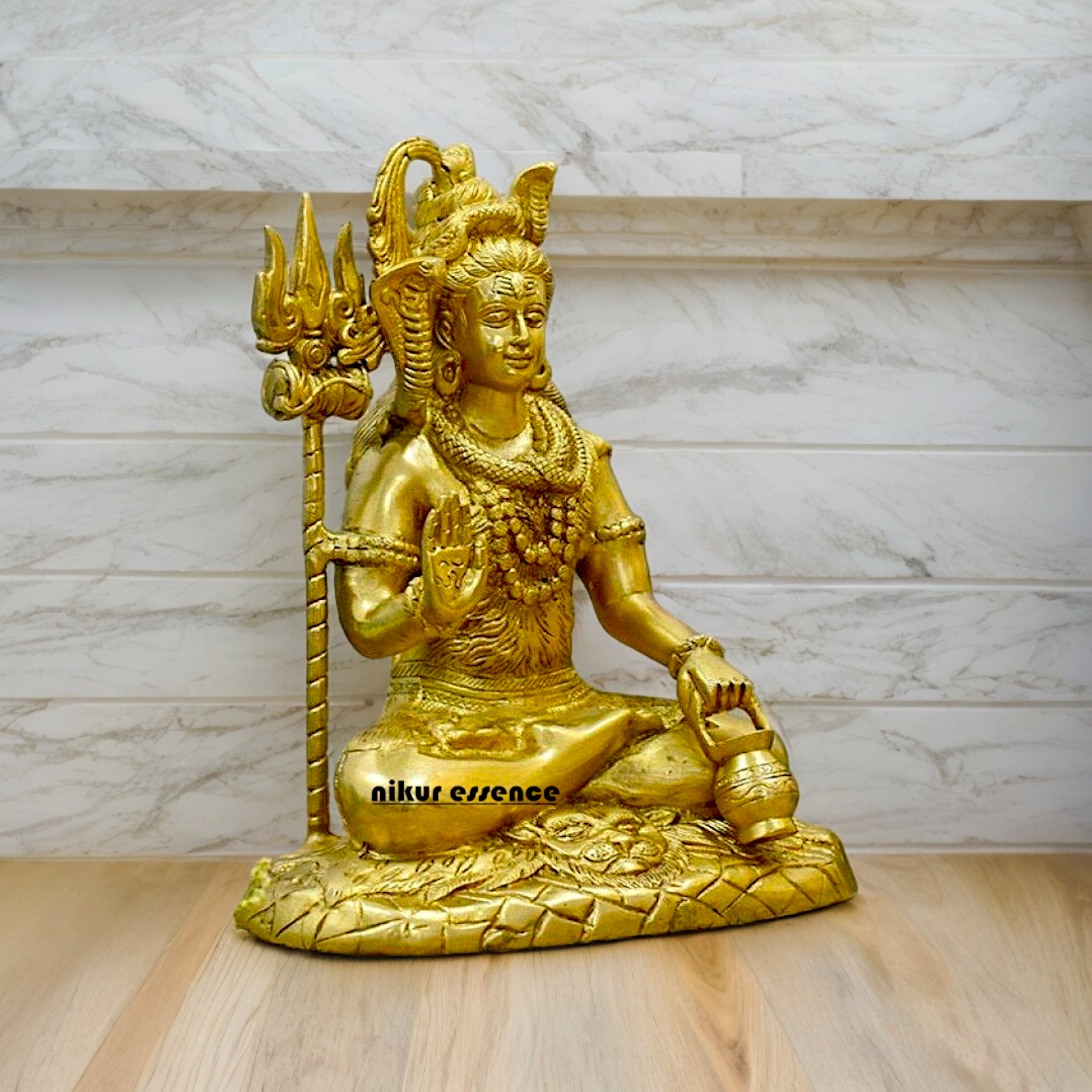 Solid Brass Shiva Blessing statue - 11 inches Nikuressence