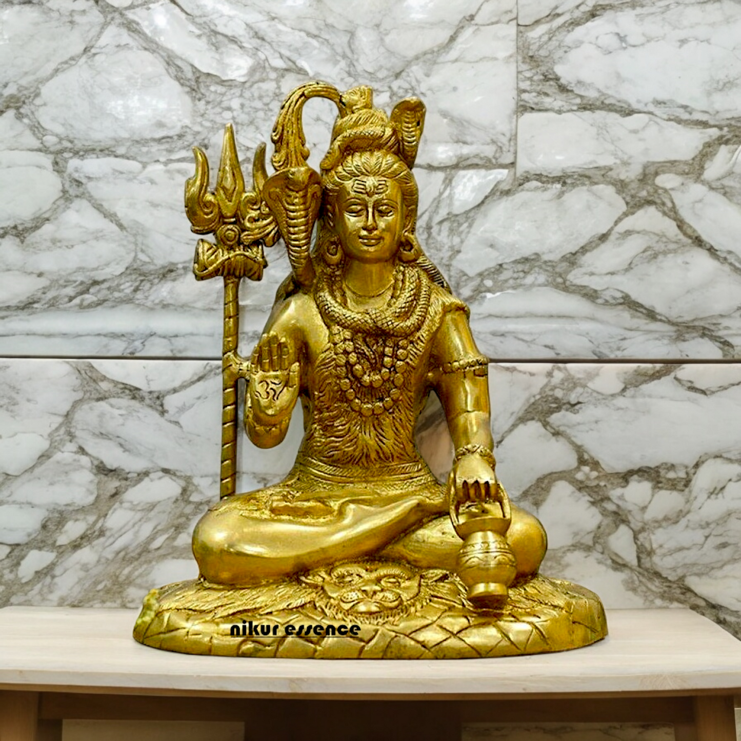 Solid Brass Shiva Blessing statue - 11 inches Nikuressence