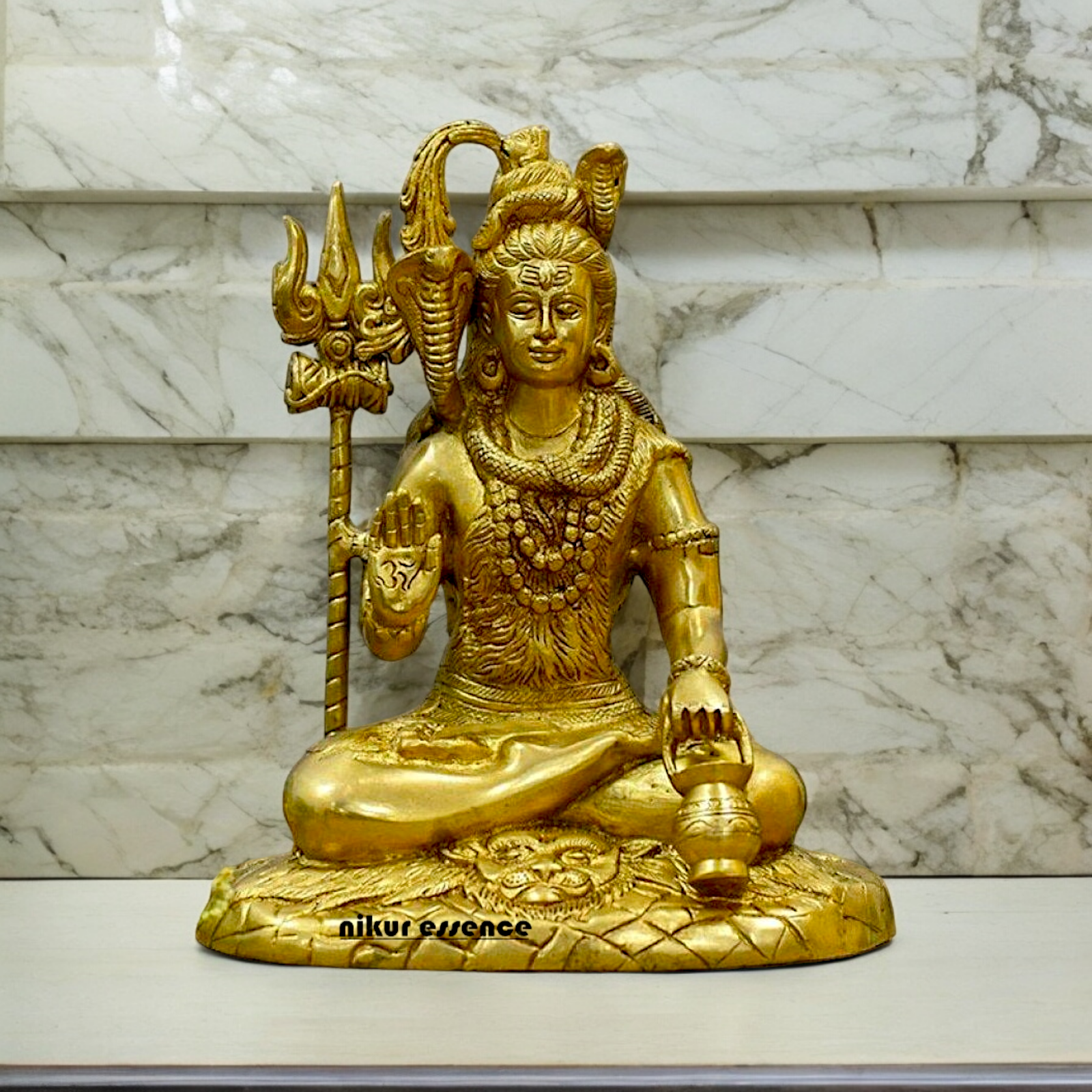 Solid Brass Shiva Blessing statue - 11 inches Nikuressence