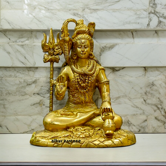 Solid Brass Shiva Blessing statue - 11 inches Nikuressence
