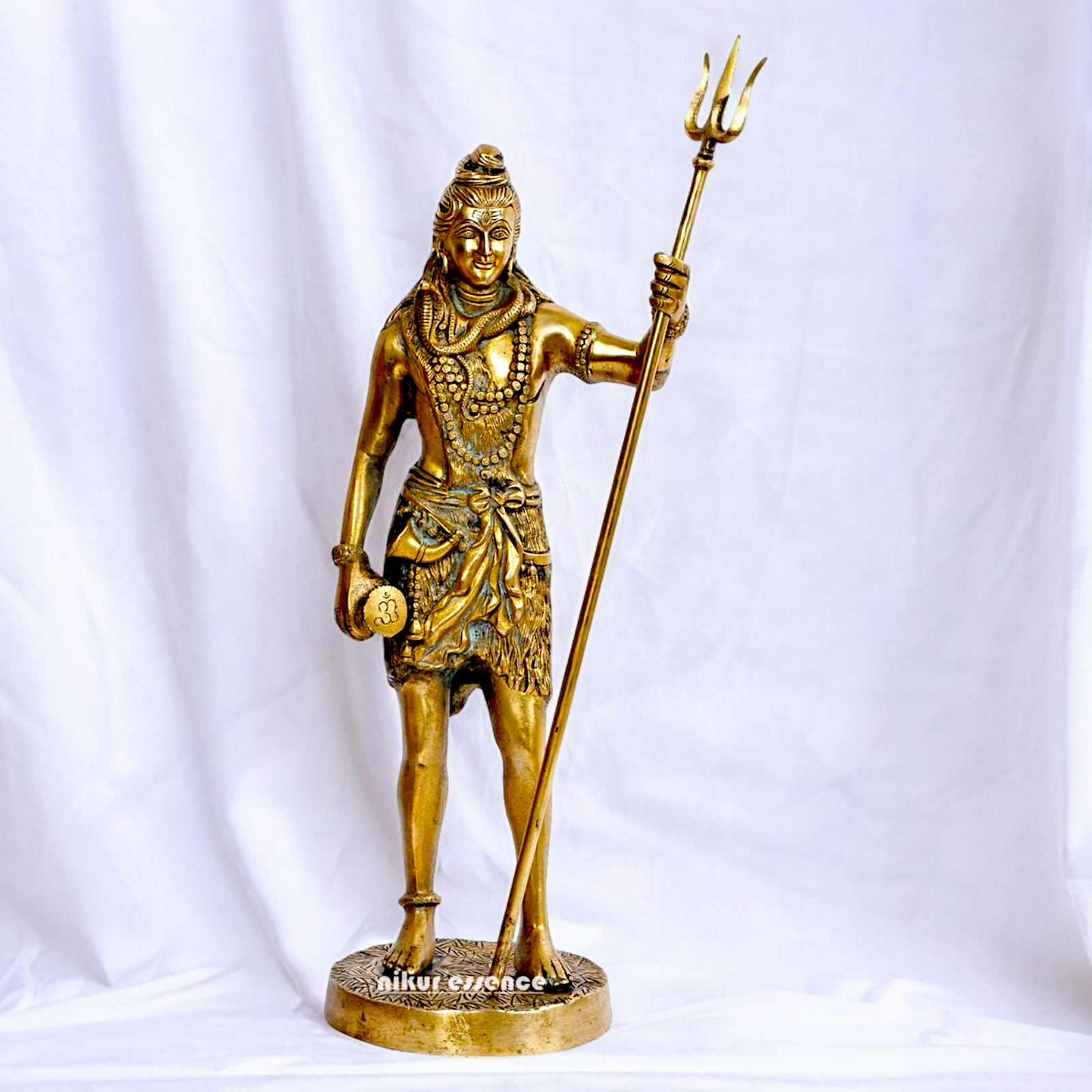 Large Shiva Mahadev Standing with trishul Solid Brass idol - 18 inches Nikuressence