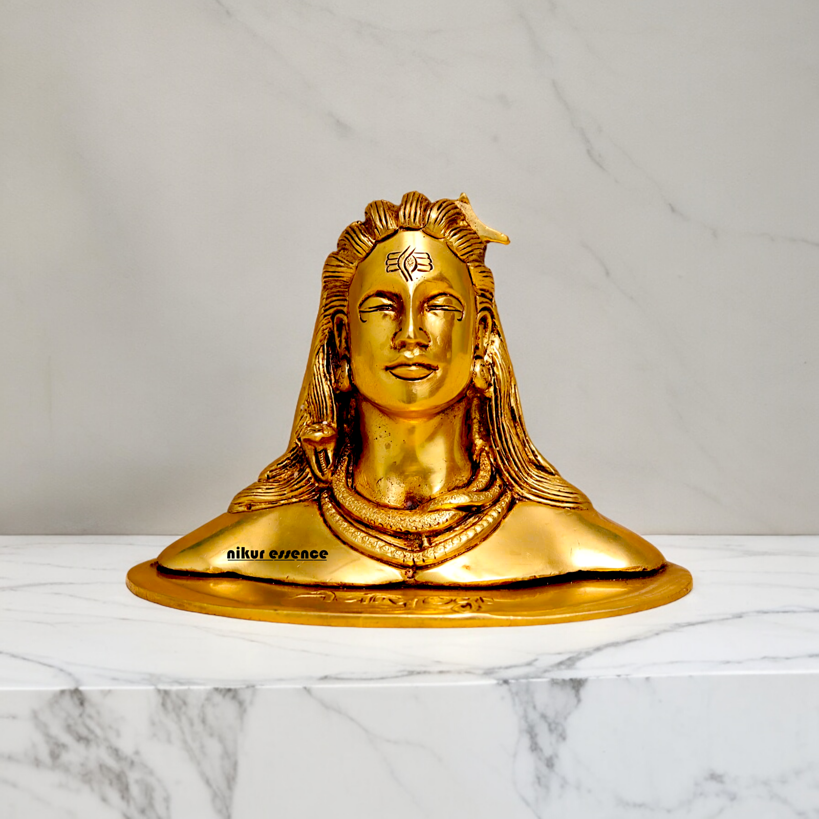 Lord Shiva face head Solid Brass Idol - 6.102 inches Nikuressence