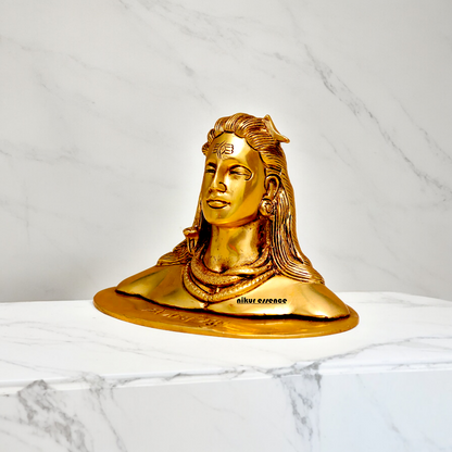 Lord Shiva face head Solid Brass Idol - 6.102 inches Nikuressence