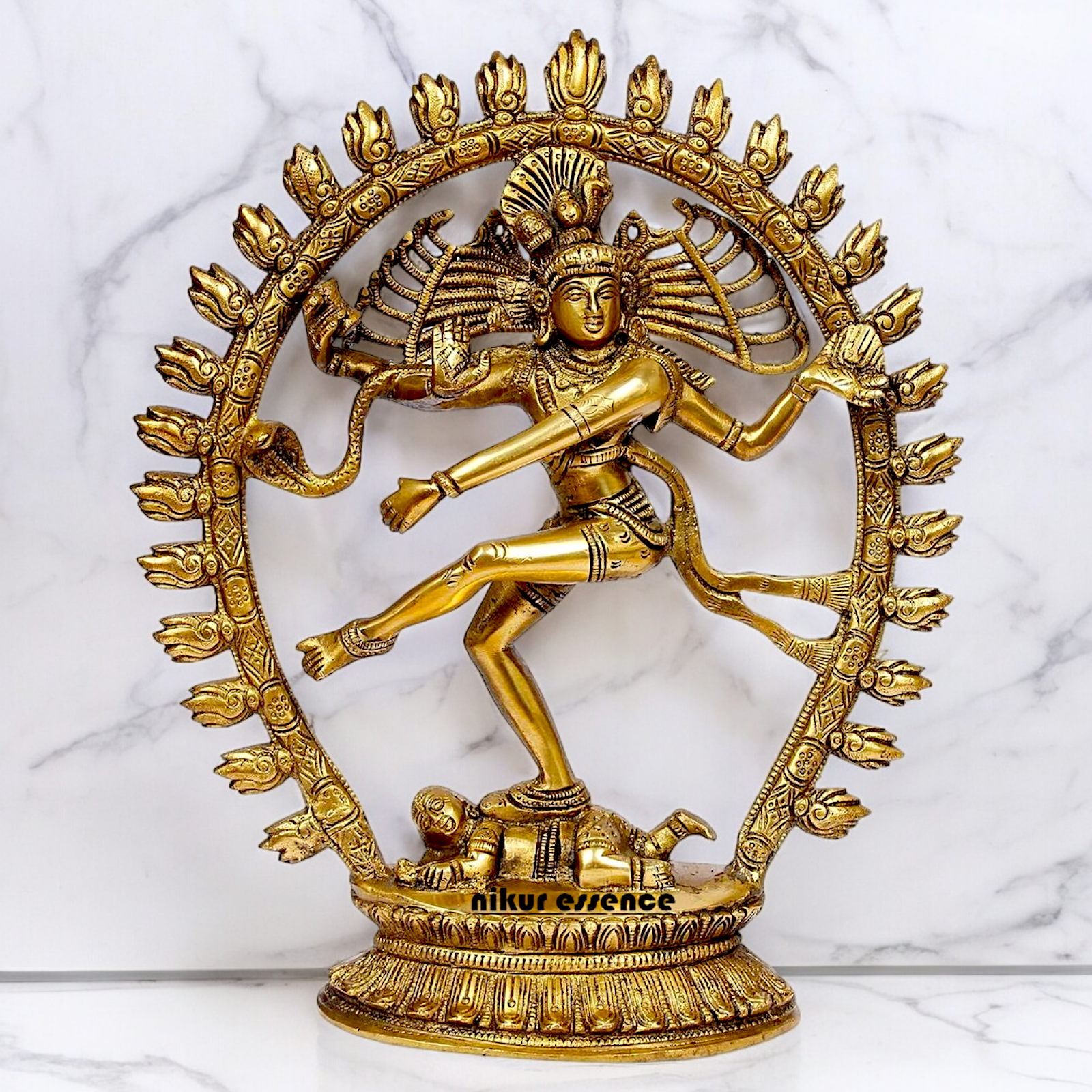 Solid Brass Nataraja Shiva idol - 12 inch Nikuressence