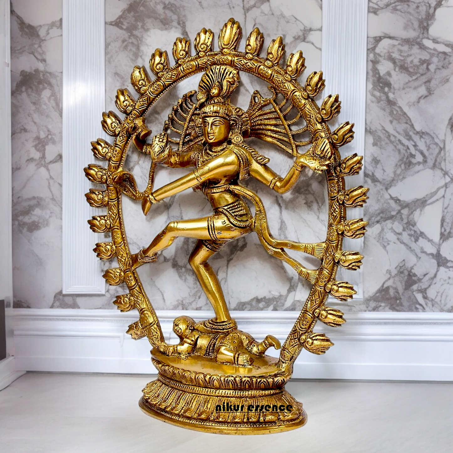 Solid Brass Nataraja Shiva idol - 12 inch Nikuressence
