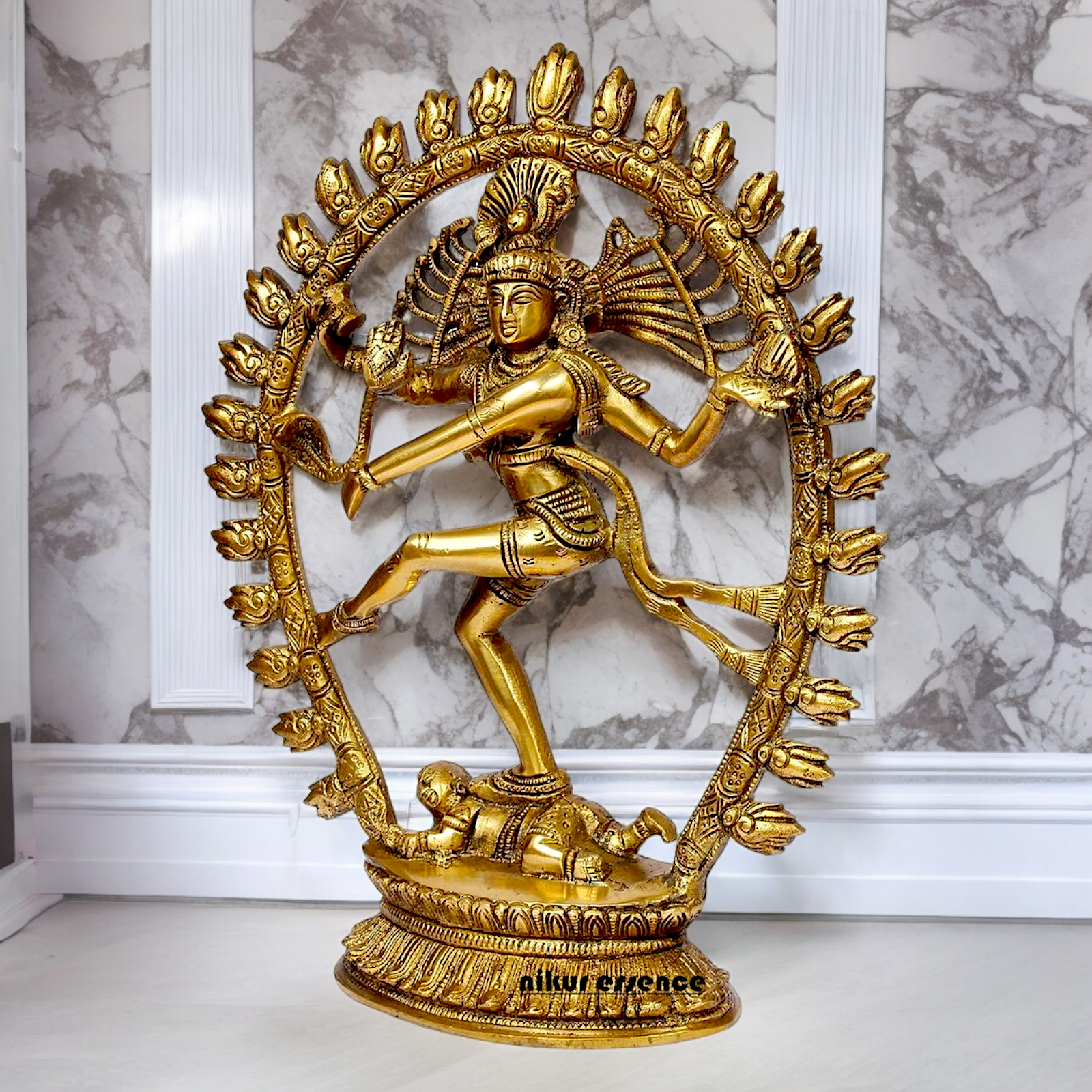 Solid Brass Nataraja Shiva idol - 12 inch Nikuressence