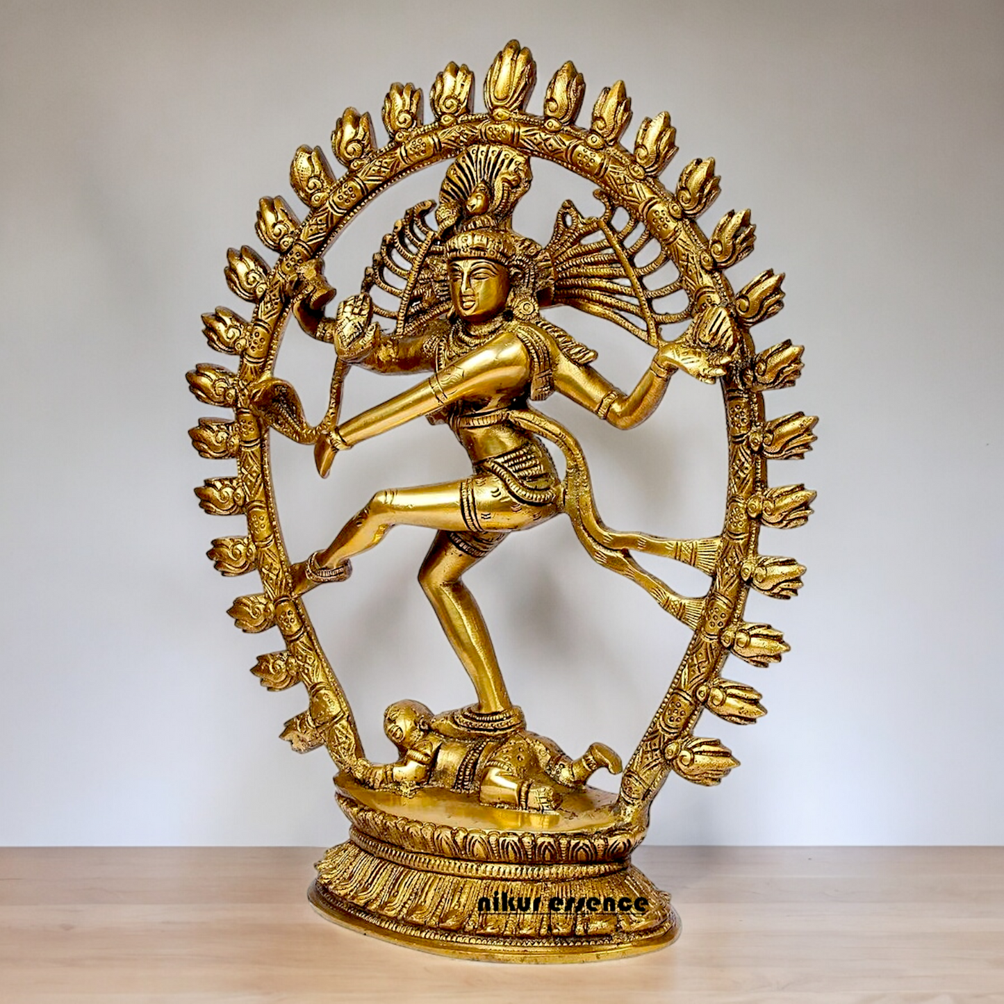 Solid Brass Nataraja Shiva idol - 12 inch Nikuressence