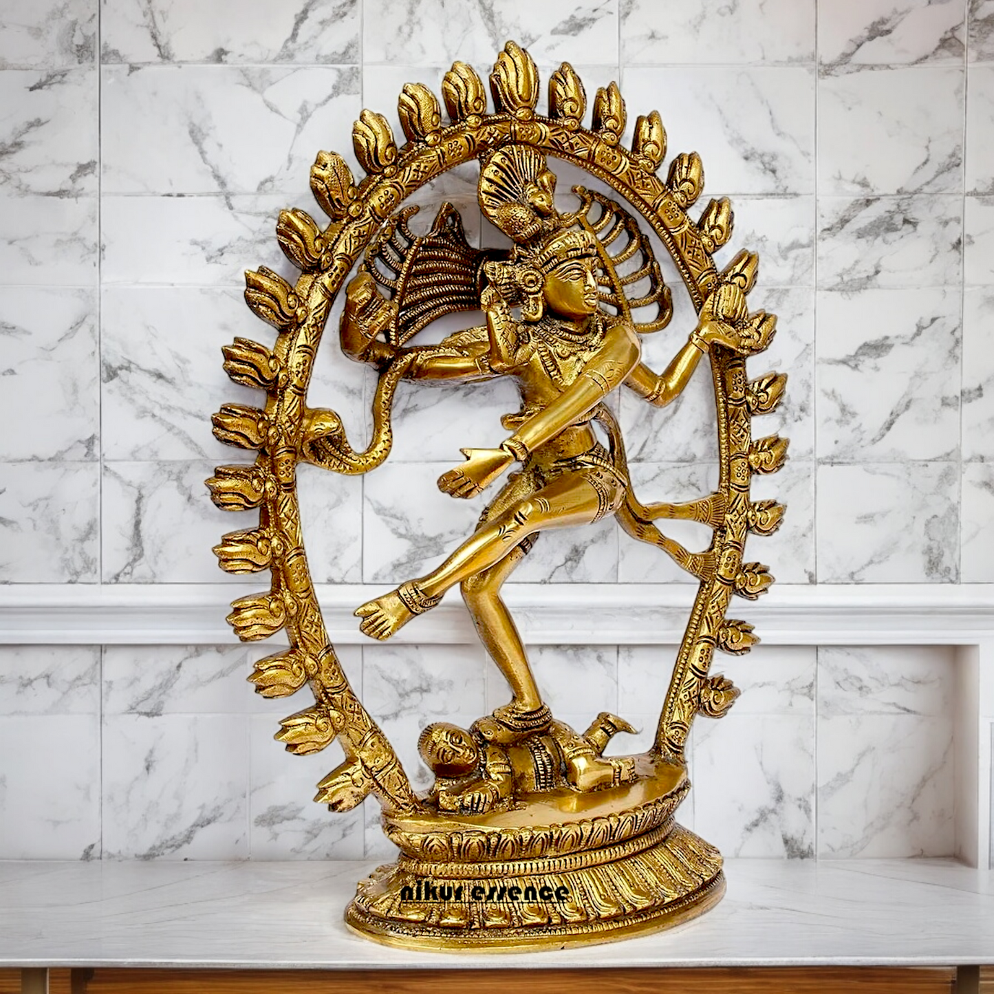 Solid Brass Nataraja Shiva idol - 12 inch Nikuressence