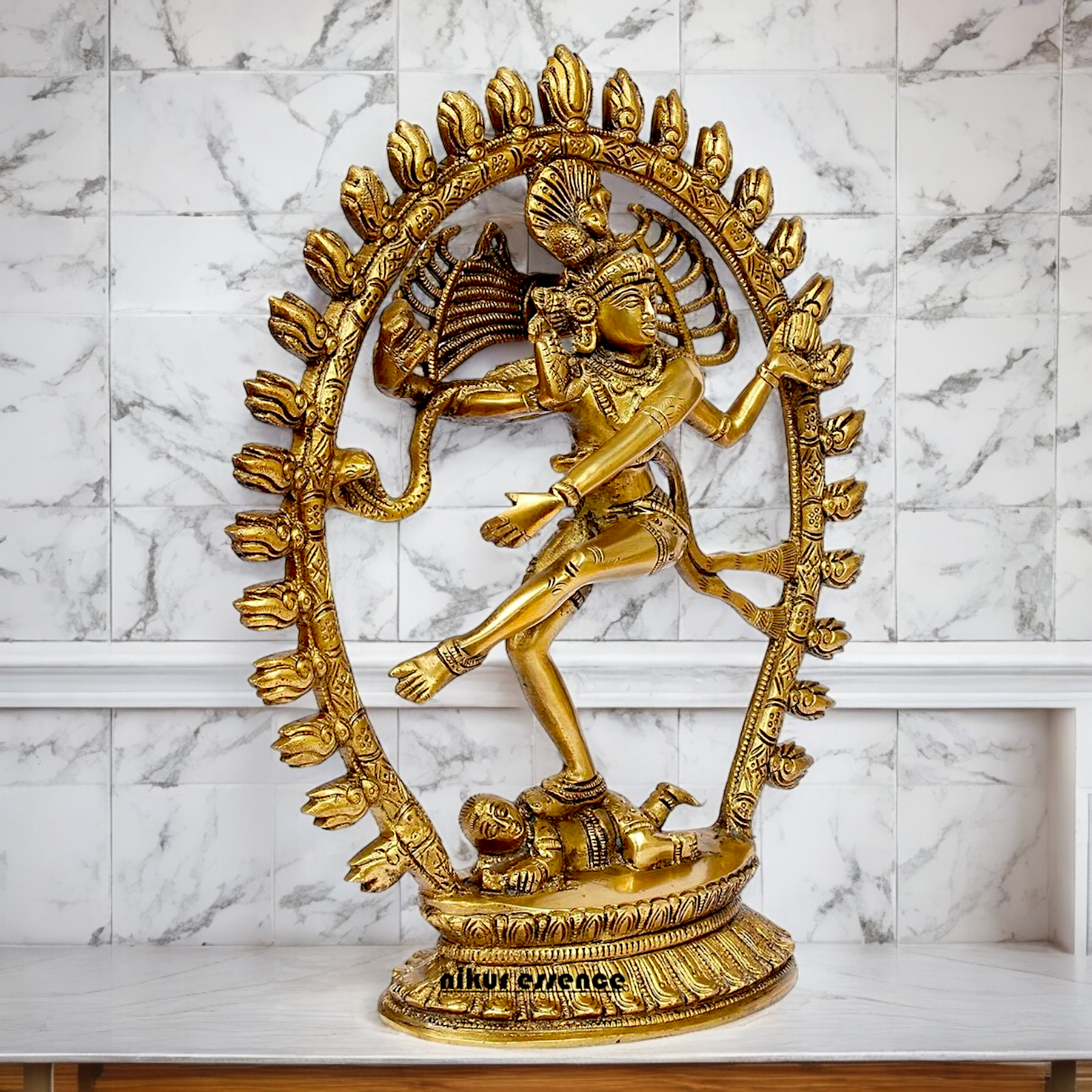 Solid Brass Nataraja Shiva idol - 12 inch Nikuressence