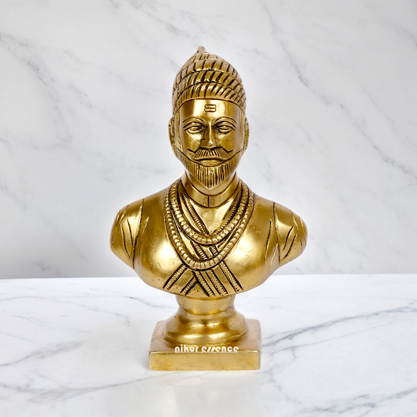 Solid Brass Chatrapati Shivaji Maharaja idol - 6 inch Nikuressence