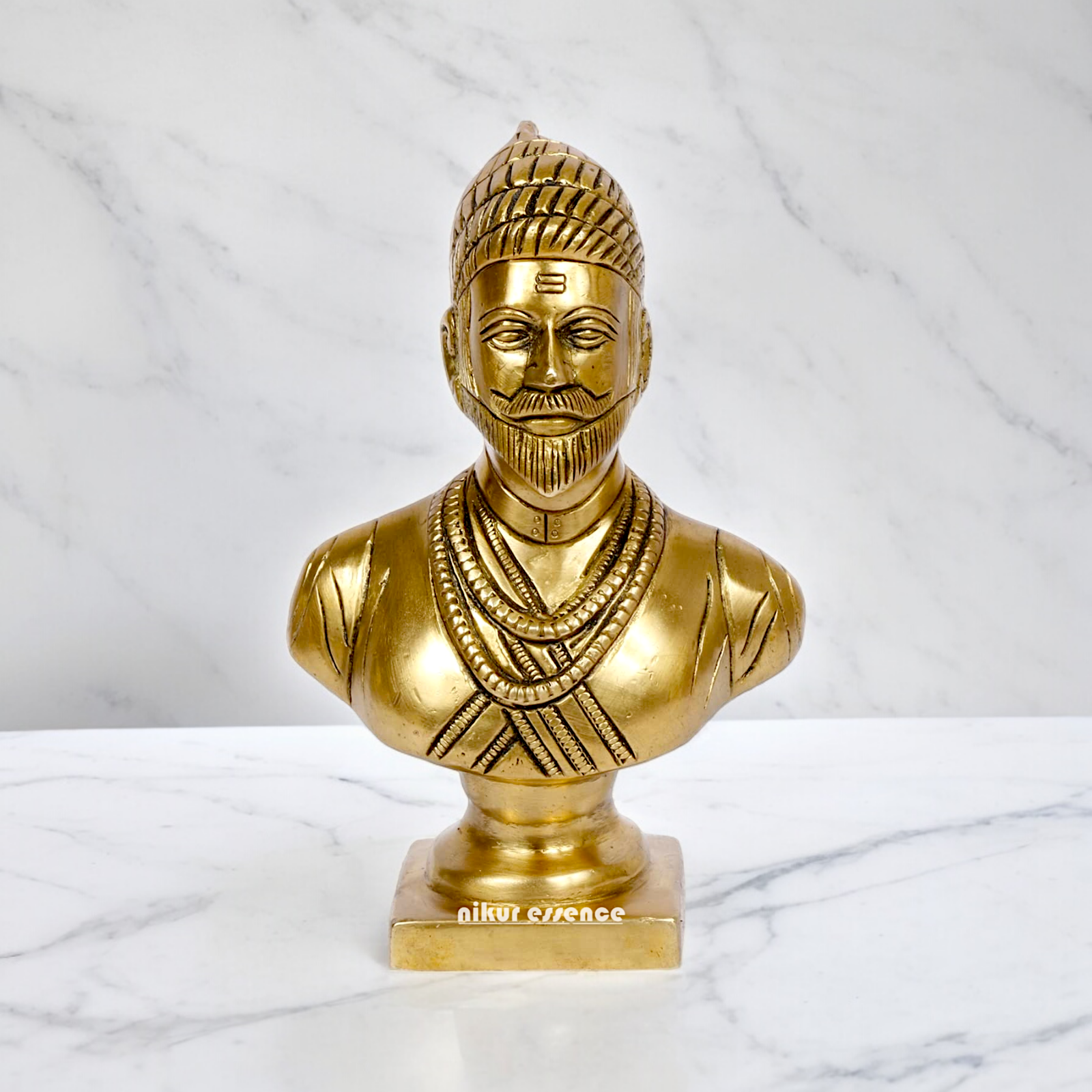 Solid Brass Chatrapati Shivaji Maharaja idol - 6 inch Nikuressence