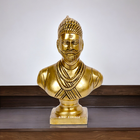 Solid Brass Chatrapati Shivaji Maharaja idol - 6 inch Nikuressence