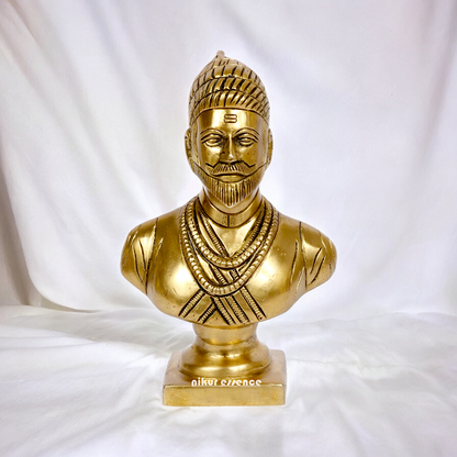 Solid Brass Chatrapati Shivaji Maharaja idol - 6 inch Nikuressence