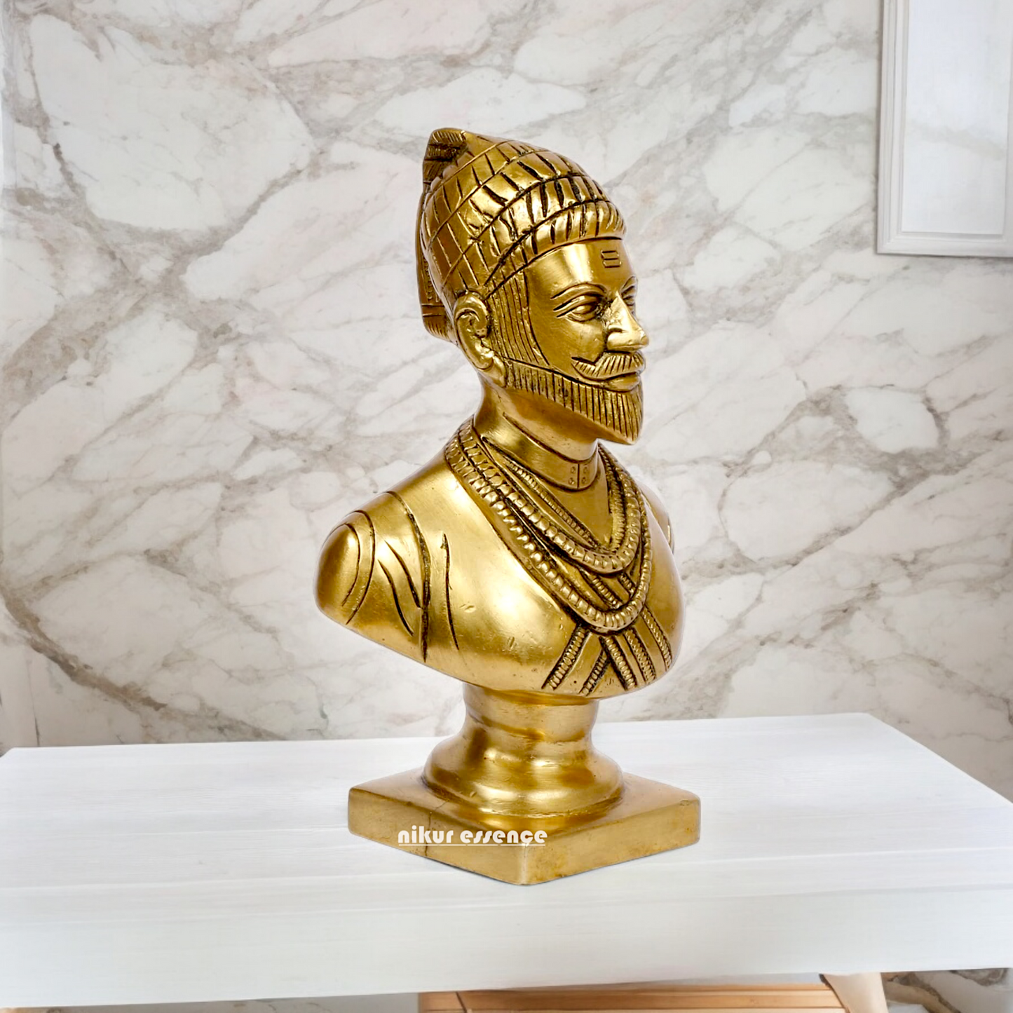 Solid Brass Chatrapati Shivaji Maharaja idol - 6 inch Nikuressence