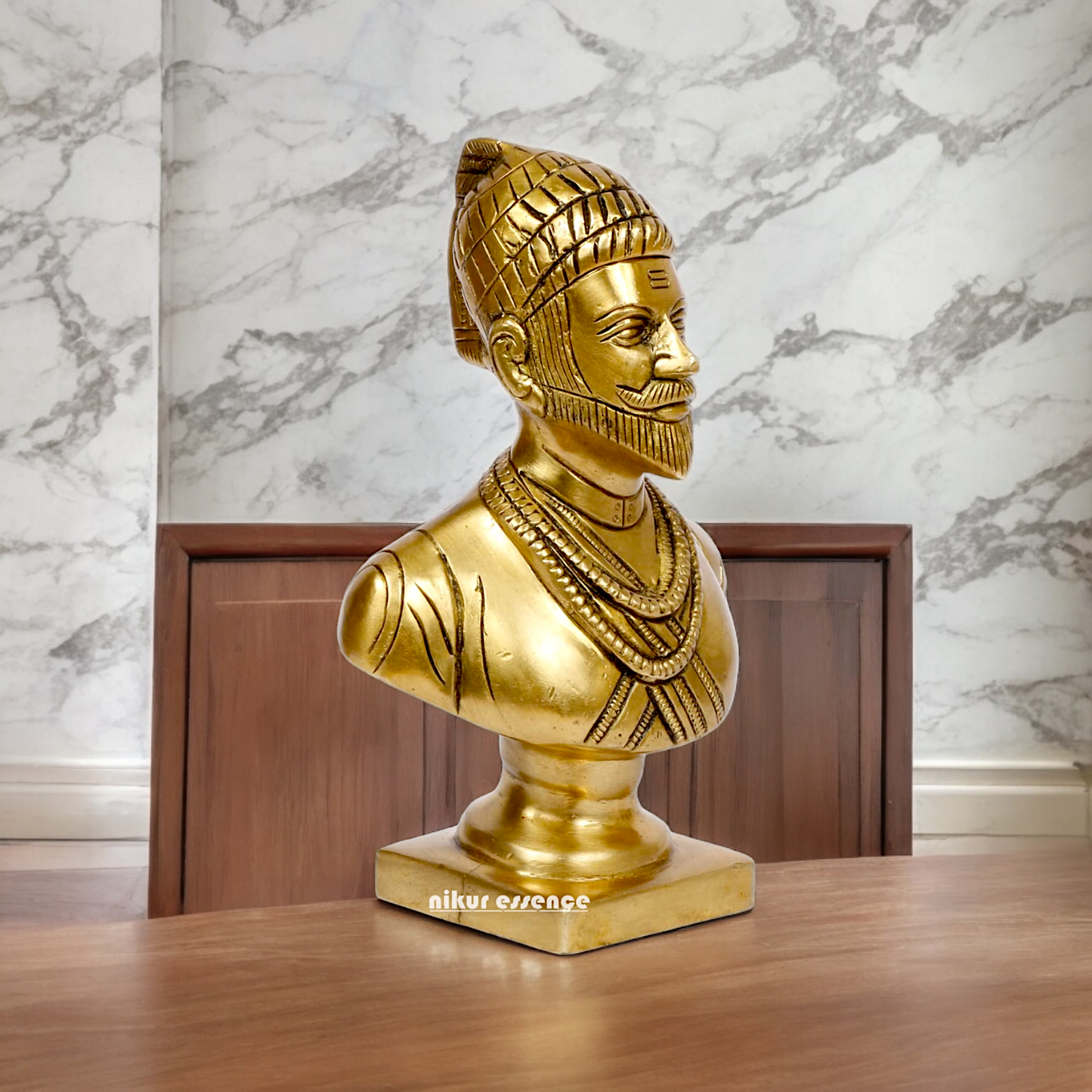Solid Brass Chatrapati Shivaji Maharaja idol - 6 inch Nikuressence