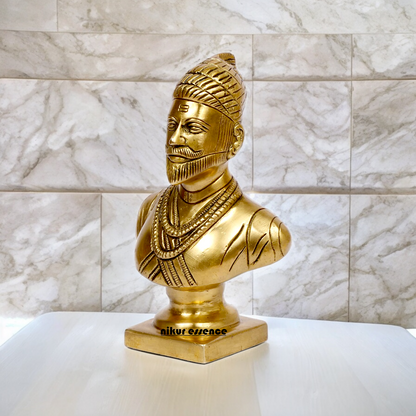 Solid Brass Chatrapati Shivaji Maharaja idol - 6 inch Nikuressence