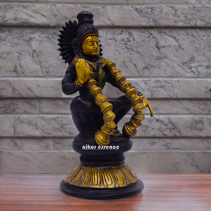 Brass Ayyappa Sitting statue - 9 inch Nikuressence