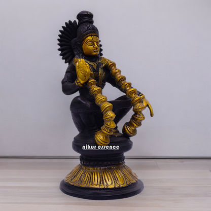 Brass Ayyappa Sitting statue - 9 inch Nikuressence
