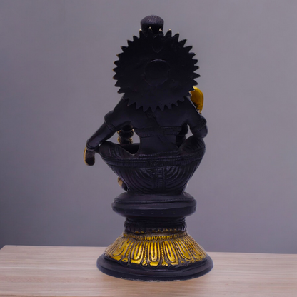 Brass Ayyappa Sitting statue - 9 inch Nikuressence