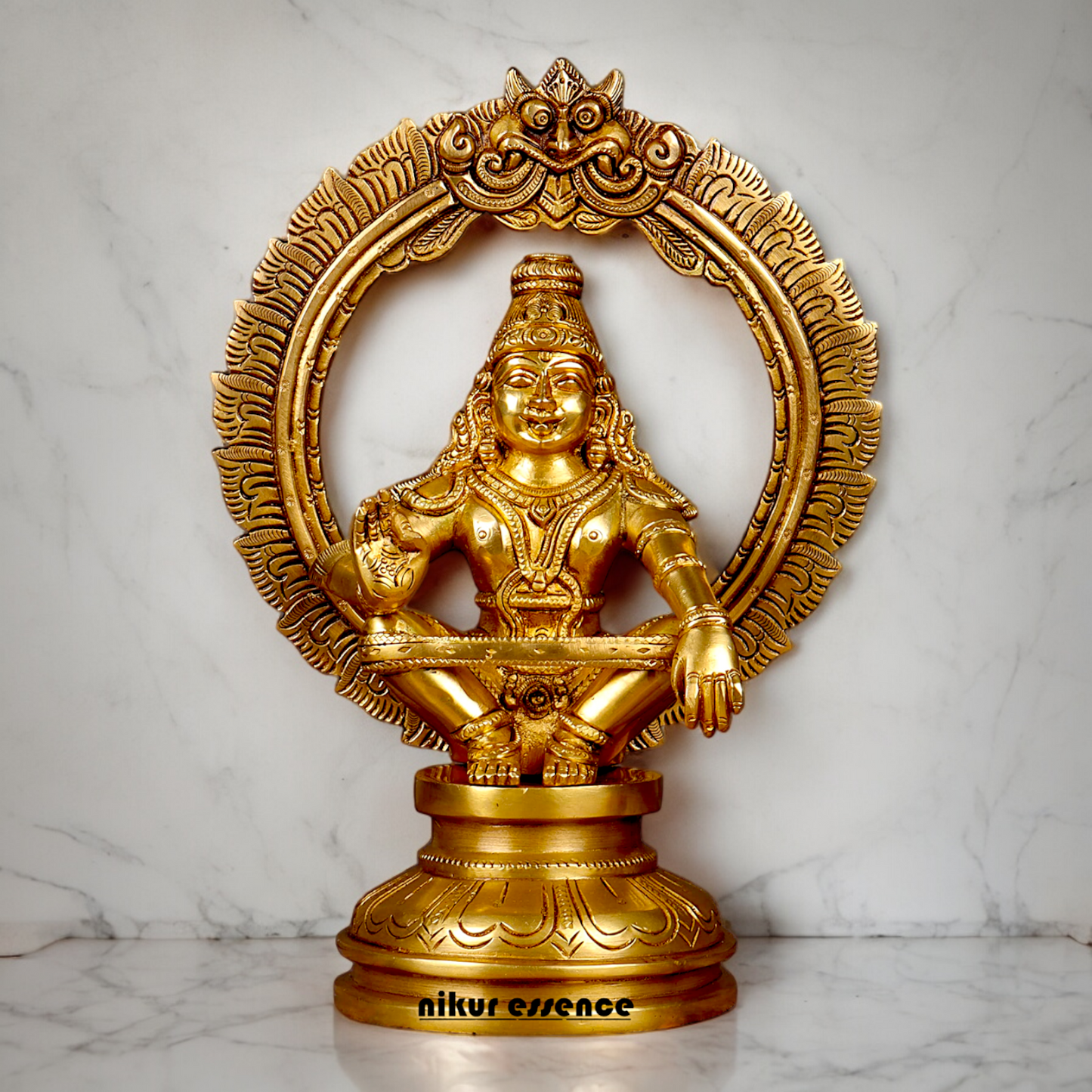 Lord Ayyappa Murugan Swamy Solid Brass idol - 10.4 inch Nikuressence